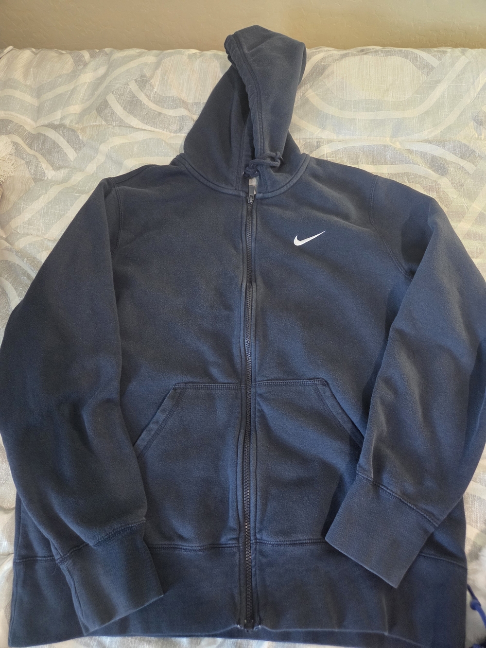 Nike Black Hoodie with White Swoosh Tag